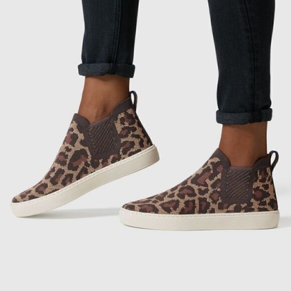 Rothy's Chelsea Wildcat Boot Leopard Cheetah High Top Slip On Sneakers - Picture 4 of 16